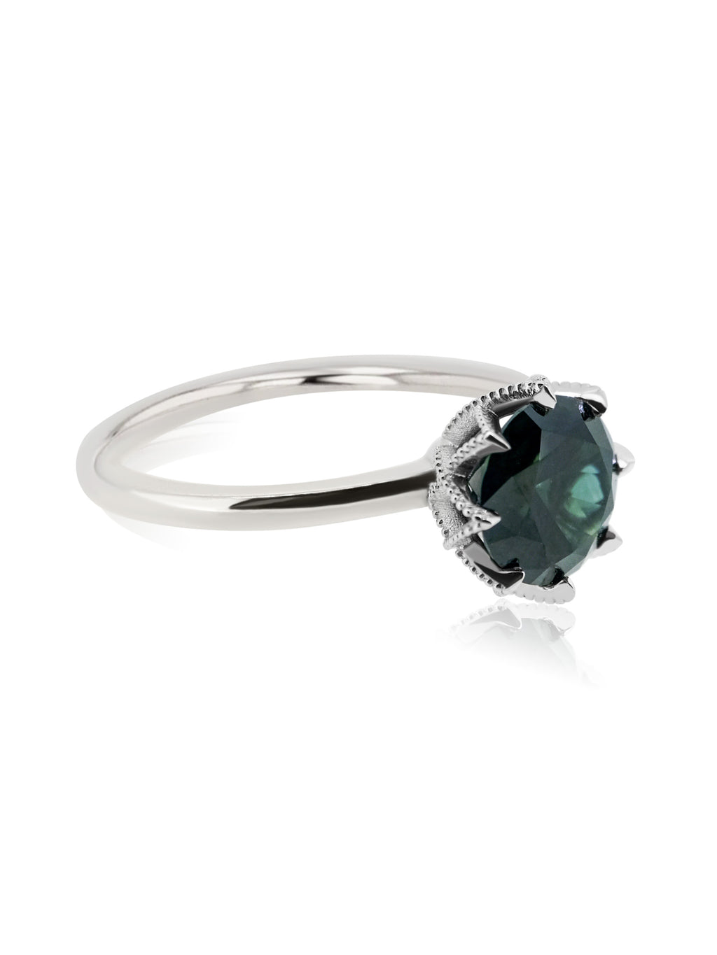 Dark Sapphire Lotus Ring