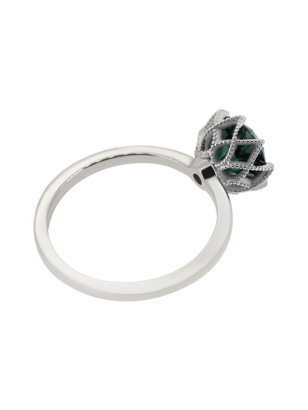 Dark Sapphire Lotus Ring