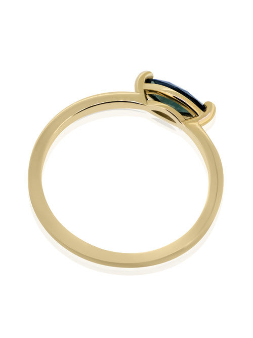 Horizontal Marquise Sapphire Ring