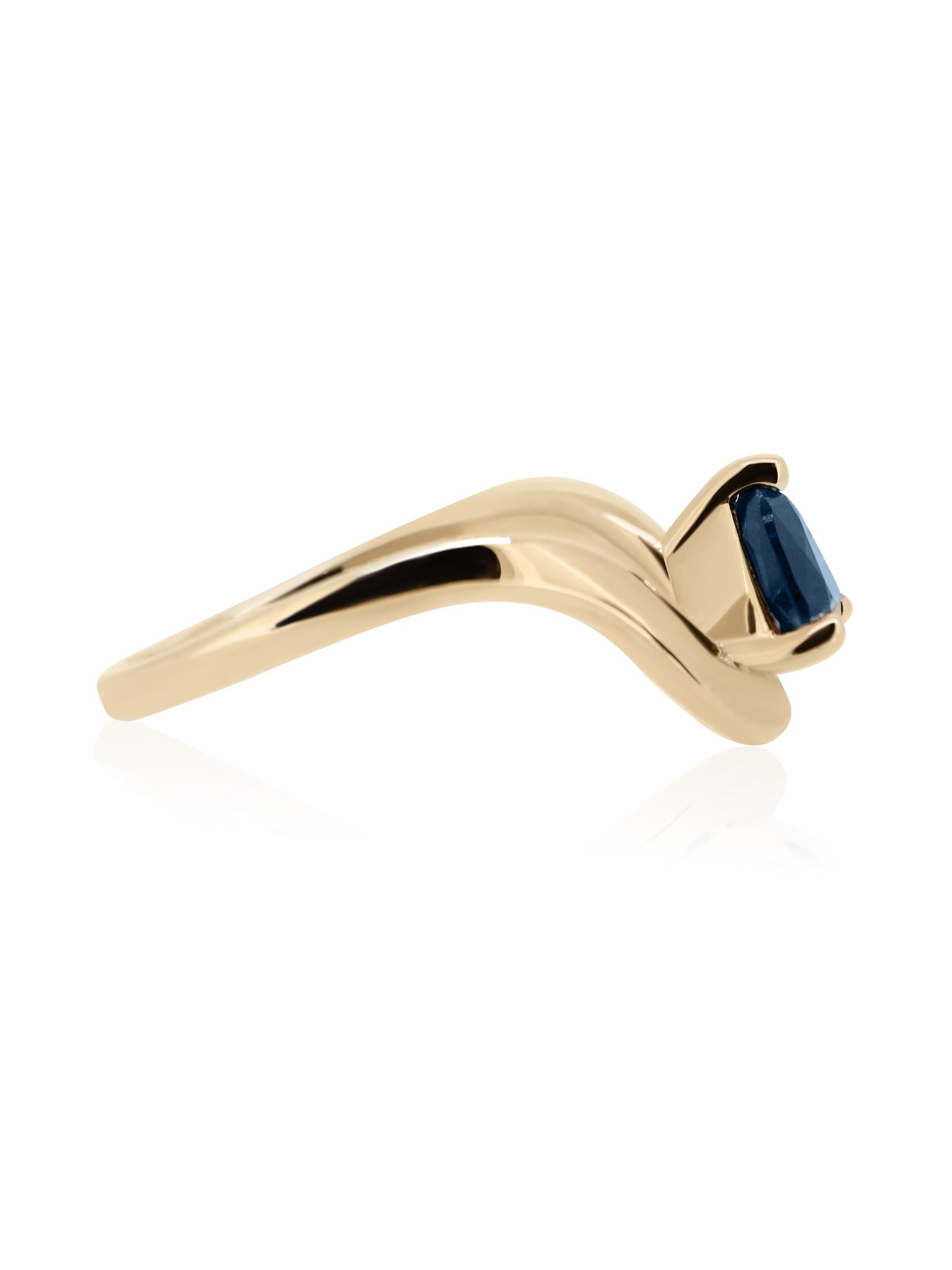 1.22ct Trilliant Blue Sapphire Ring