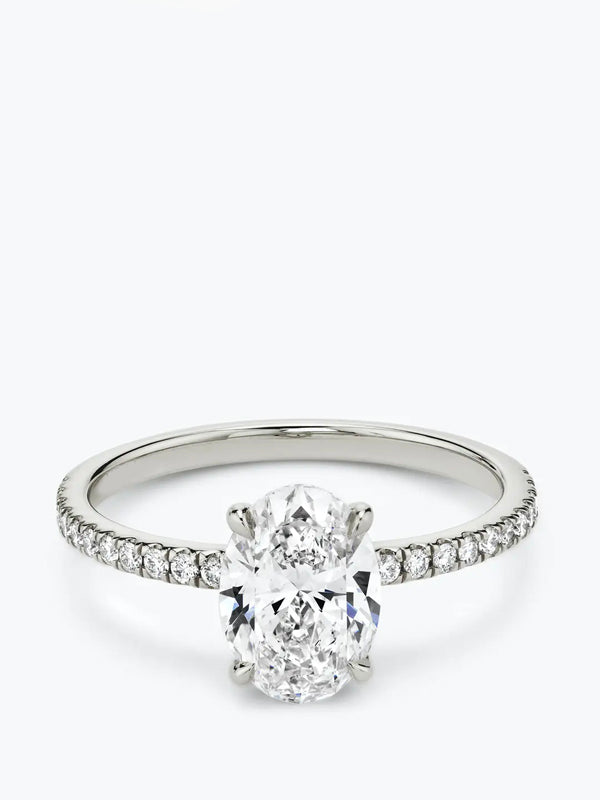 1ct D colour VS2 clarity Oval w/ Pave Shoulders